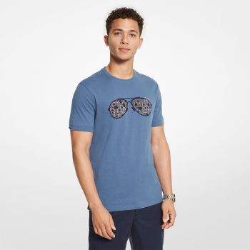 Michael Kors T-shirt aviateur à logo imprimé - DK Chambray