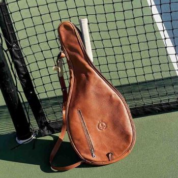 Modest Vintage Player Retro-Tennistasche aus Leder - Cognac