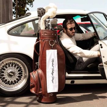 Modest Vintage Player Leder Golf Tasche Cart - Heritage Braun