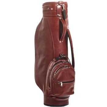 Modest Vintage Player Leather Golf Bag Cart - Heritage Brown 