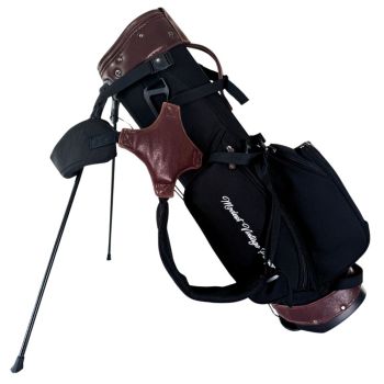 Modest Vintage Player Leather Golf Bag Stand - Black Canvas