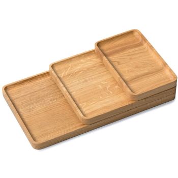 Oakywood Catchall Tray Bundle Organizers - Oak