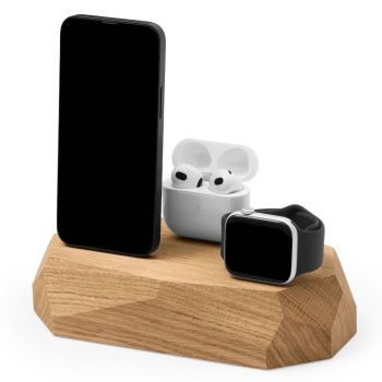 Oakywood Triple Charging Dock - Oak