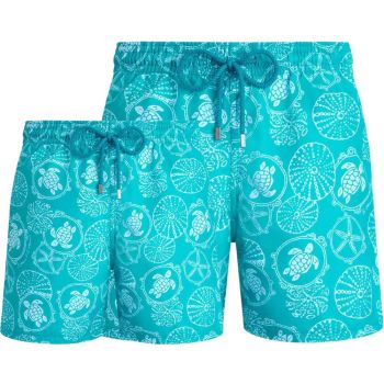 Vilebrequin Father & Son Swim Shorts Turtles - Light Blue