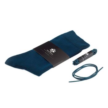 Owen Smith Socks & Laces Set Petrol Blue