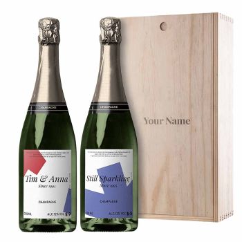 Personalisierte Champagner-Duo-Geschenkbox