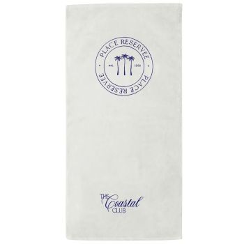 Place Reservee The Club Collection Beach Towel - Ecru/Marine Blue