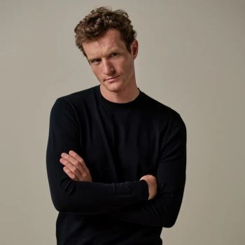 Profuomo Luxus-Basic-Pullover - Marineblau