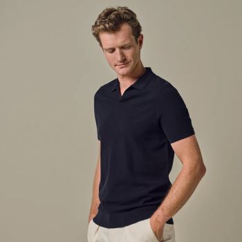 Profuomo Luxuriöses Basic-Polo - Marineblau