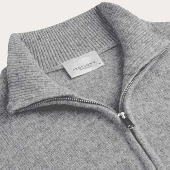 Profuomo Woolen Half-Zip Pullover - Grey