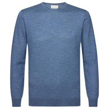 Profuomo Merino Woolen Crewneck Pullover - Blue
