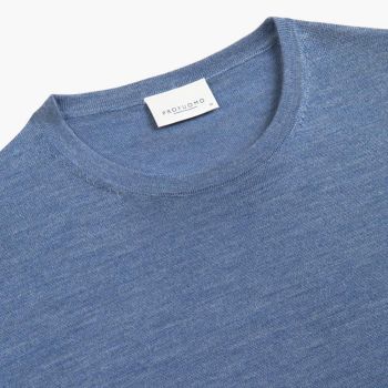 Profuomo Pullover aus Merinowolle - Blau