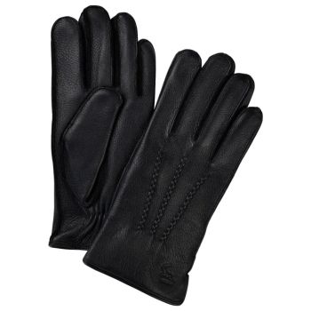 Profuomo Deer Leather Gloves - Black