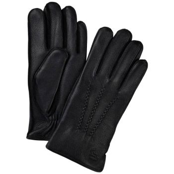 Profuomo Deer Leather Gloves - Black