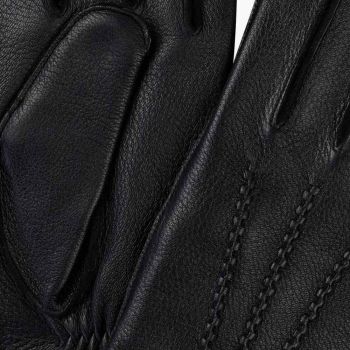 Profuomo Deer Leather Gloves - Black