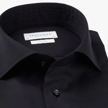 Profuomo Feines Twill-Hemd - Schwarz