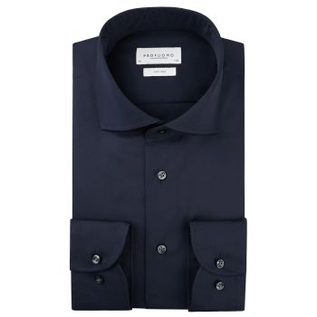 Profuomo Feines Twill-Hemd - Marineblau