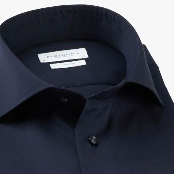 Profuomo Feines Twill-Hemd - Marineblau
