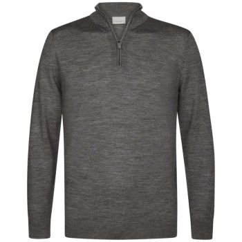 Profuomo Wełniany sweter rozpinany Merino - szary