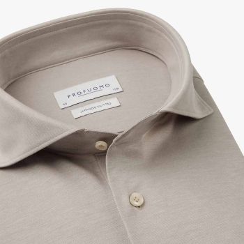 Profuomo Japanisches Gestricktes Hemd - Beige