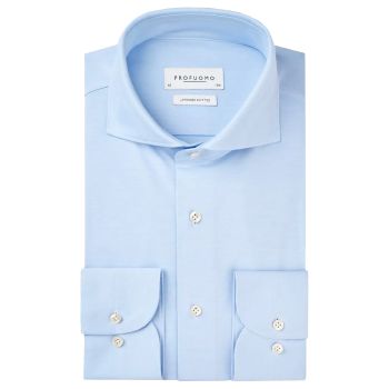 Profuomo Japanisches Gestricktes Hemd - Hellblau