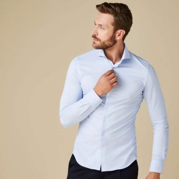Profuomo Japanisches Gestricktes Hemd - Hellblau