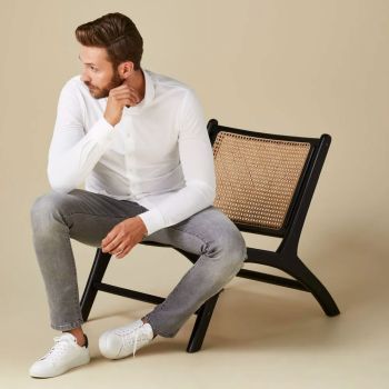 Profuomo Japanisches Gestricktes Hemd - Weiß