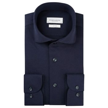 Profuomo Gestricktes Hemd - Marineblau