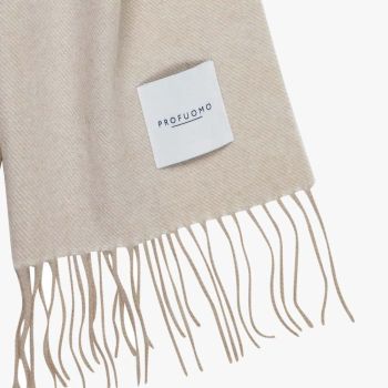 Profuomo Lamswollen Sjaal - Beige