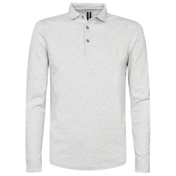 Profuomo Langarm-Poloshirt - Grau