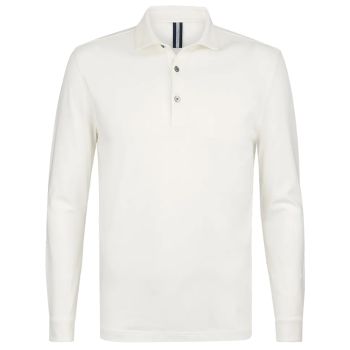 Profuomo Langarm-Poloshirt - Cremefarbene