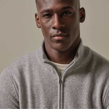 Profuomo Woolen Pullover Half Zip - Blue