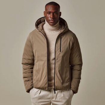 Profuomo wendbare Bomberjacke aus Ecodown - Taupe