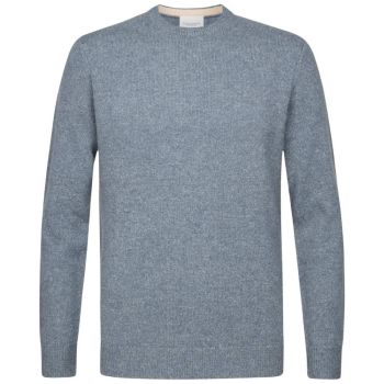 Profuomo Wool Blend Crewneck Pullover - Blue
