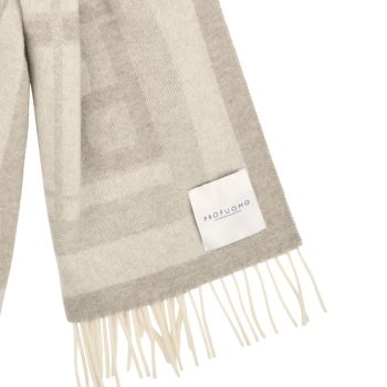 Profuomo Uldtørklæde i jacquard - Beige