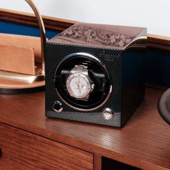 Rapport London Evo Single Watch Winder - Carbon Fibre