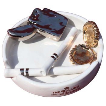 The Rolling And The Stoned Silver Flip Lighter Ashtray