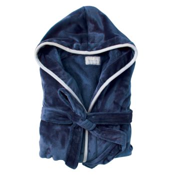 Louis Luxury Plush RPET Bademantel - Marineblau