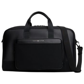 Tommy Hilfiger Crossbody Weekend Bag With Metal Logo - Black