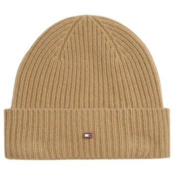 Tommy Hilfiger Flag Cashmere Beanie - Camel