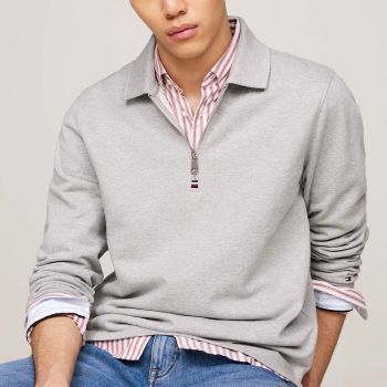 Tommy Hilfiger Half-Zip Sweatshirt - Light Grey