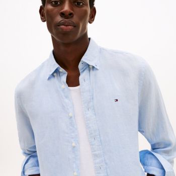Tommy Hilfiger Leinenhemd - Hellblau