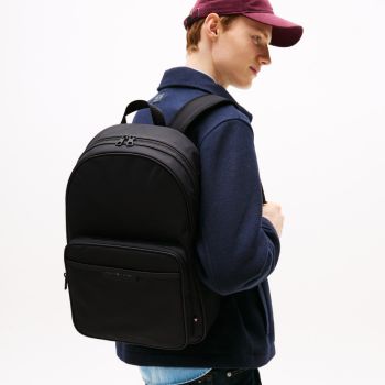 Tommy Hilfiger Sac À Dos À Logo En Métal - Noir