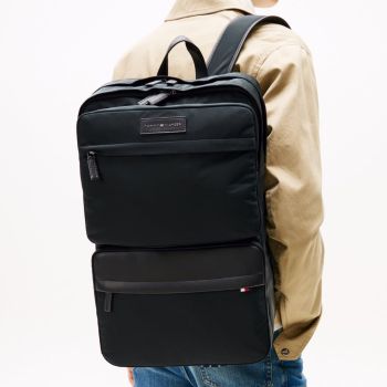 Tommy Hilfiger Nylon-Reiserucksack – Schwarz