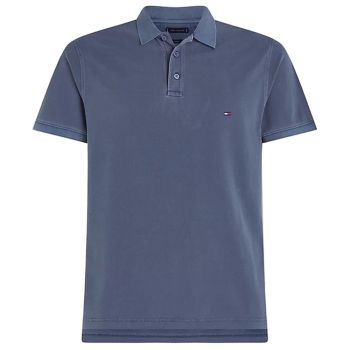 Tommy Hilfiger Polo mit Stückfärbung - Verblasstes Indigoblau