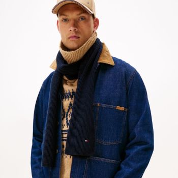 Tommy Hilfiger Gerippter Flaggenschal - Blau