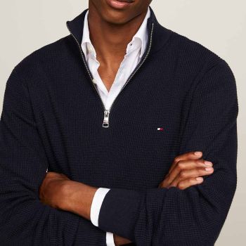Tommy Hilfiger Structure Half-Zip Pullover - Navy