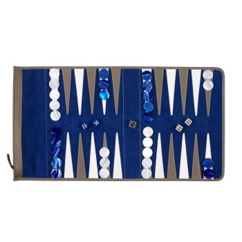 Hector Saxe Backgammon Reisen Satz - Blau
