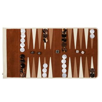 Hector Saxe Backgammon-Reiseset - Cognac