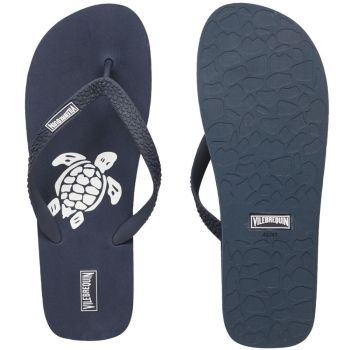 Vilebrequin Beach Flip Flops Turtle - Navy